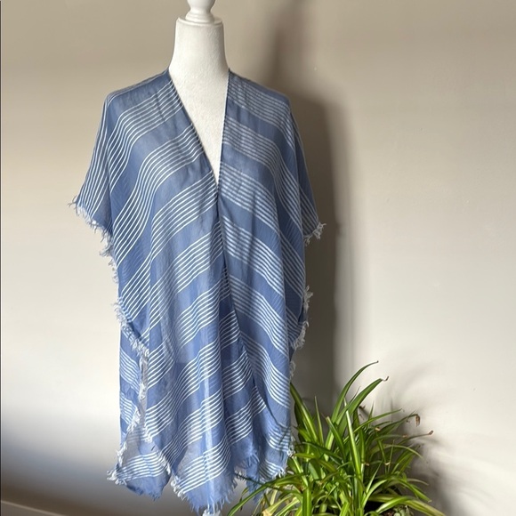 Anthropologie/Do everything in love Wrap/cover up Blue White stripe One SZ - Picture 1 of 6